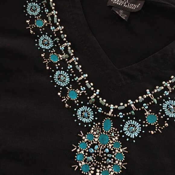 Carol Little black beaded shirt - Picture 2 of 5